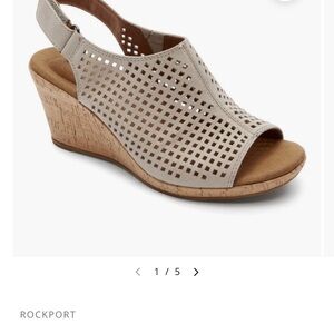 Rockport Briah perforated slingback wedge, size 9